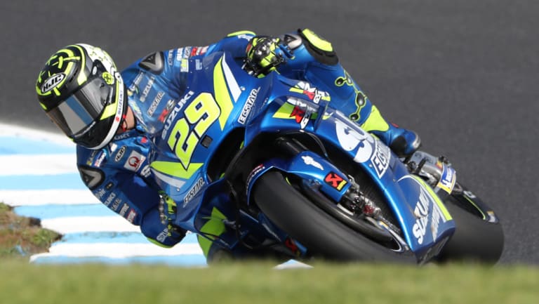 Long road to the top: Italian rider Andrea Iannone scorches around the Phillip Island circuit.