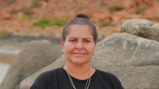 Raelene Cooper, a Mardudhunera woman, wants an end to industrial development near the Murujuga rock art in the Pilbara.