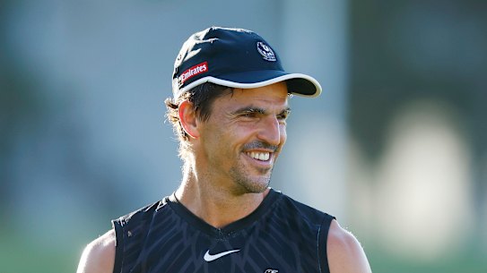 Scott Pendlebury at Magpies training on Saturday.