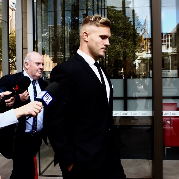 Star prop Jack de Belin’s legal issues extended beyond the two trials – he took the NRL to court, unsuccessfully, to challenge its decision to stand him down while he faced charges on aggravated 
sexual assault.