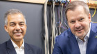 QuintessenceLabs chief executive Vikram Sharma shows Industry and Science Minister Ed Husic around his Canberra facility.