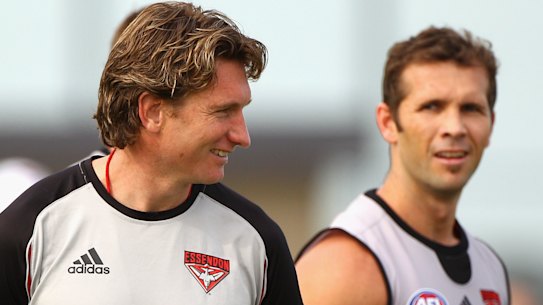Hird and McVeigh at Essendon in 2010.