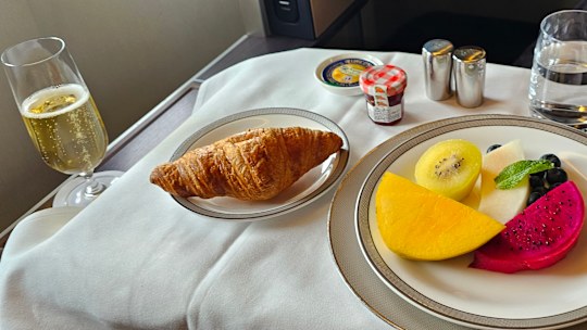 The fruit plate offers a nice variety of fresh bites.