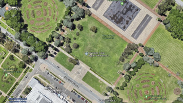 The National Rose Gardens at the Museum of Australian Democracy, the former old parliament house, were designed to look like a rose petal from the air.