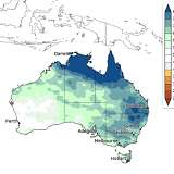 Bom predicts there will be above median rainfall for much of the north and east coast of Australia in the coming month.