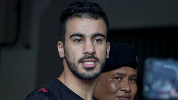 Hakeem al-Araibi as he is brought in to a court in Bangkok in December last year.