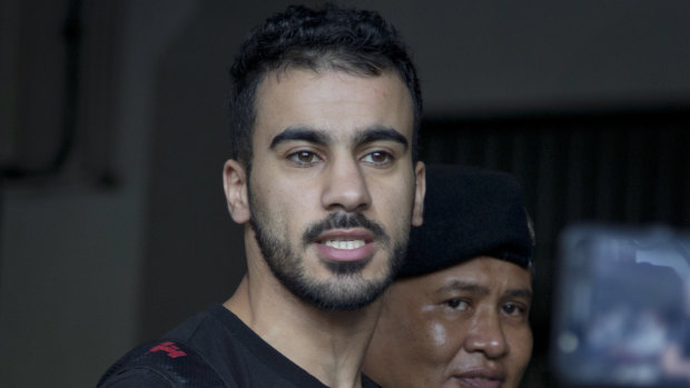 Hakeem al-Araibi as he is brought in to a court in Bangkok in December last year.