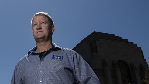 ETU NSW secretary Justin Page (right) is expected by union insiders to formally resign as soon as Monday night.