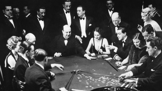 Gambling in Monte Carlo, on the French Riviera, in February 1934. 