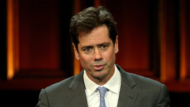 Bring on the backlash: AFL chief executive Gillon McLachlan was pleased at the "self-regulation" on social media in response to a troll attack on Tayla Harris.