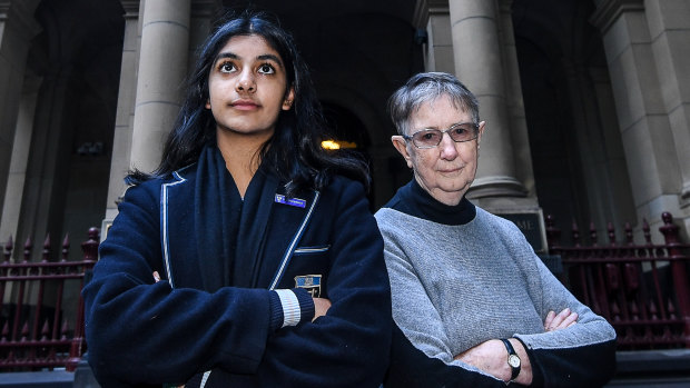Lead claimant Anjali Sharma,16, and  Sister Brigid Arthur, who is acting as the group’s “litigation guardian” because they are under 18.