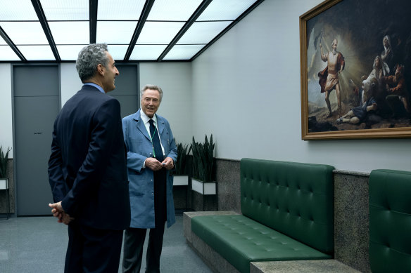 Burt (Walken) and Irving (John Turturro) contemplate a mythic painting in the optics and design department.
