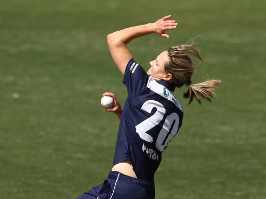 Ellyse Perry has began bowling again for Victoria after a significant back injury forced he to play most this year as a batter only.