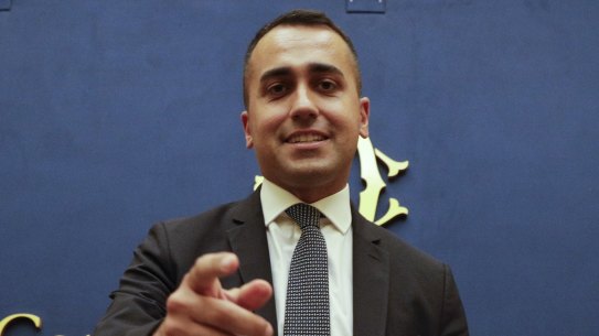 Leader of the 5-Star Movement, Luigi Di Maio, meets the media in Rome on Tuesday.