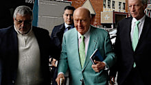 Alan Jones arrives at the Downing Centre Local Court.