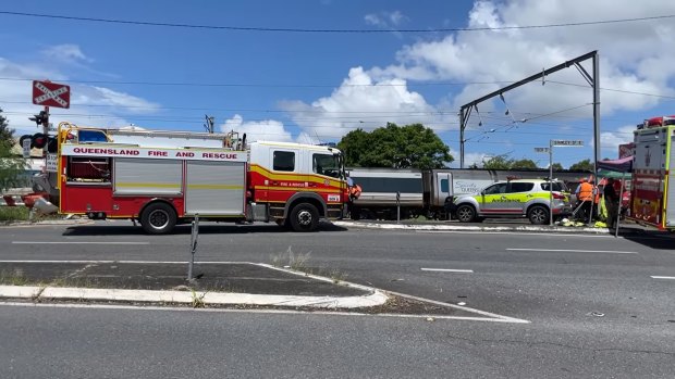 The man was hit at the level crossing at Stanley Street East, near Coorparoo station.