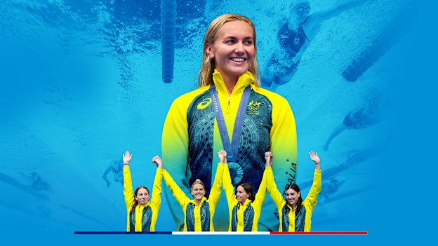 Ariarne Titmus and Australia’s women’s 4x100m freestyle relay team.