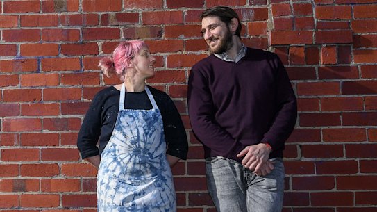 Maaryasha Werdiger (left), 41, and Shaya Rubinstein: “We share a desire to be faithful to the Jewish life, but swim in our own lane.”