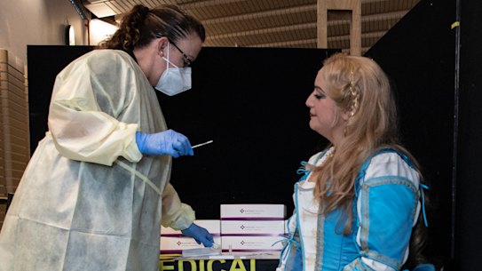 Opera Australia soprano Natalie Aroyan is COVID-19 tested ahead of final rehearsals for Ernani. 