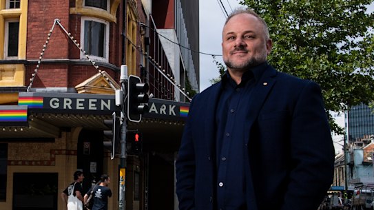 St Vincent's Hospital chief executive officer Anthony Schembri outside the Green Park Hotel in Darlinghurst.
