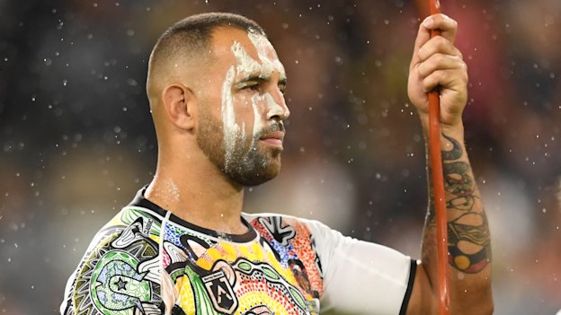 Josh Kerr representing the Indigenous All Stars.