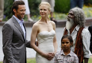 Australia stars (from left) Hugh Jackman, Nicole Kidman, Brandon Walters and David Gulpilil.