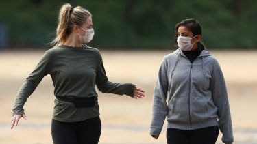 Under stage four restrictions Melburnians must wear masks while out and about, but strenuous exercise is exempt.