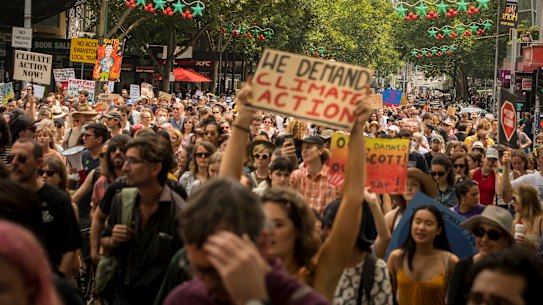 Thousands marched through the city streets demanding action on climate change.