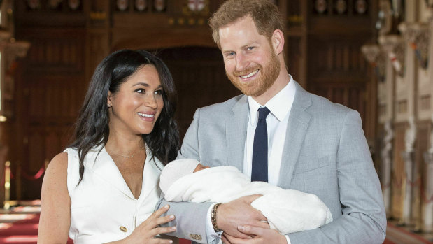 The Duke and Duchess of Sussex with their first child Archie. Meghan has revealed she miscarried in July.