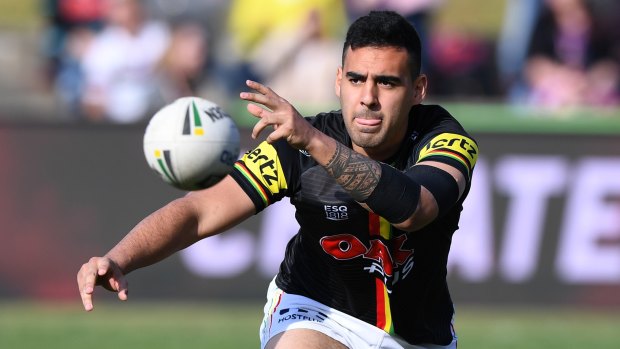 Stood down: Panthers playmaker Tyrone May handed himself in to police.