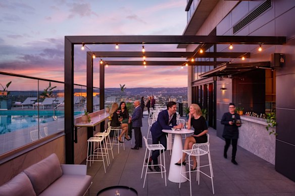 Luna10 rooftop bar at Crowne Plaza Adelaide.