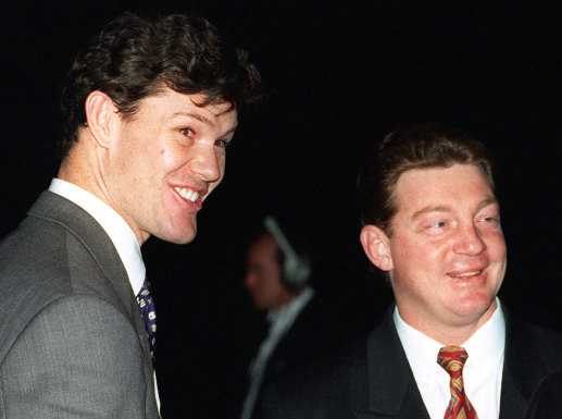 James Packer and Phil Gould in 1996 - a tumultuous period for rugby league in Australia. 