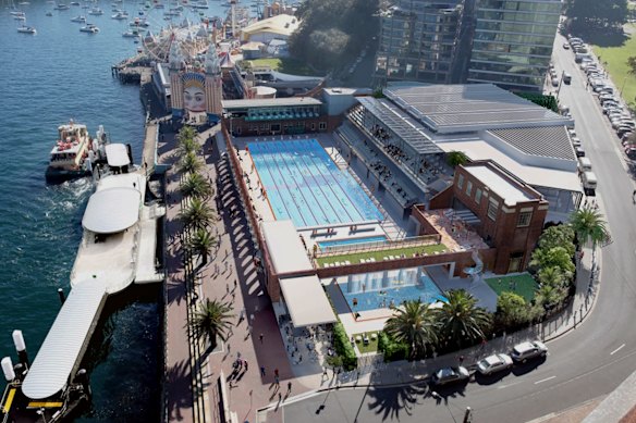 An artist's impression of the revised plans to redevelop North Sydney Olympic Pool. 