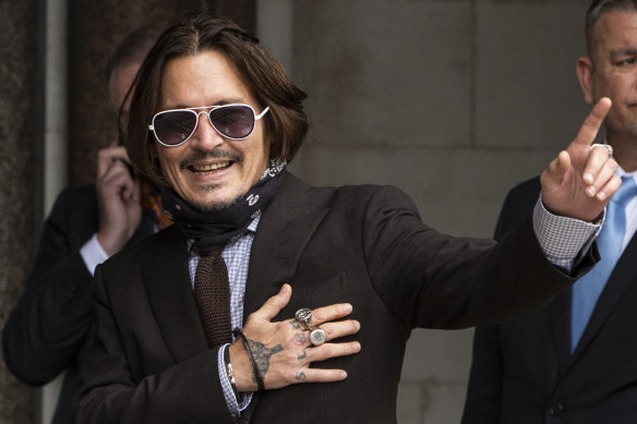 Johnny Depp arrives at court in London on Wednesday.