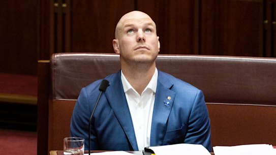 David Pocock has received flowers from union members asking him to vote for the industrial relations bill.