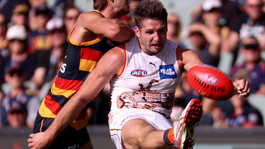 Jesse Hogan starred in his first match as a Giant.