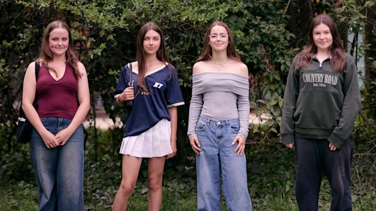 High school students (from left) Genevieve Rutledge, Anik Louw, Flora Peatling and Maisie Mooney spent five days without social media to share what the experience feels like.