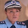 NSW Police Commissioner Karen Webb and police minister Yasmin Catley.