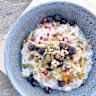 Prep bircher muesli (overnight oats) ahead, but vary the toppings.