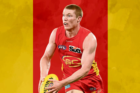 Gold Coast’s Matt Rowell is the contested ball king.