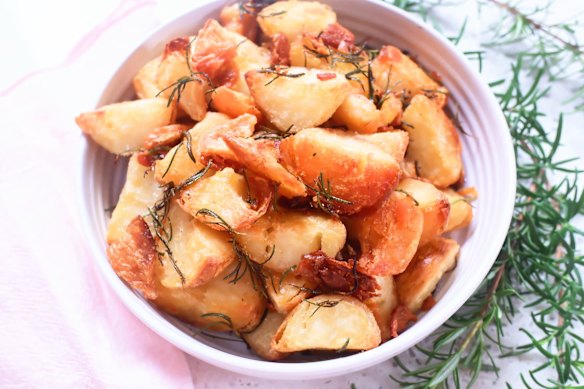 Tallow roasted potatoes. 