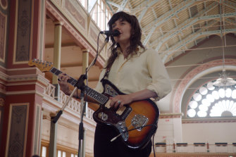 Courtney Barnett performing at the Royal Exhibition Buildings in Melbourne.