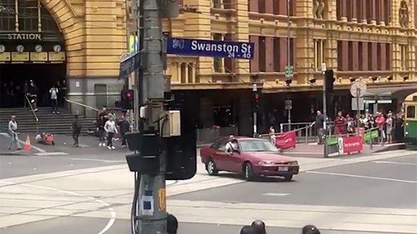 Gargasoulas drives in circles outside Flinders Street Station shortly before the Bourke Street massacre.