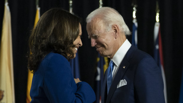 Democratic presidential candidate former Vice President Joe Biden and his running mate Senator Kamala Harris.