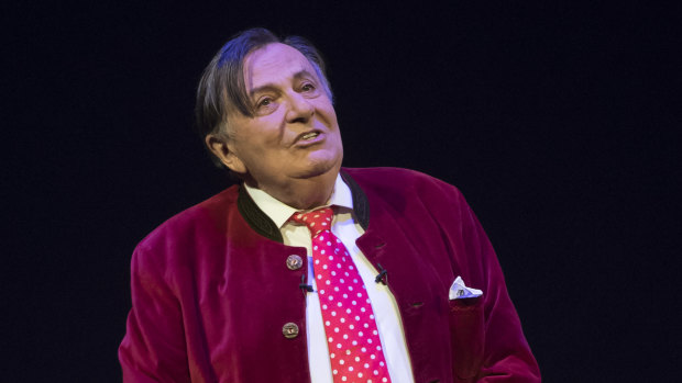 "Recovering comedian" Barry Humphries is back in his element on stage.