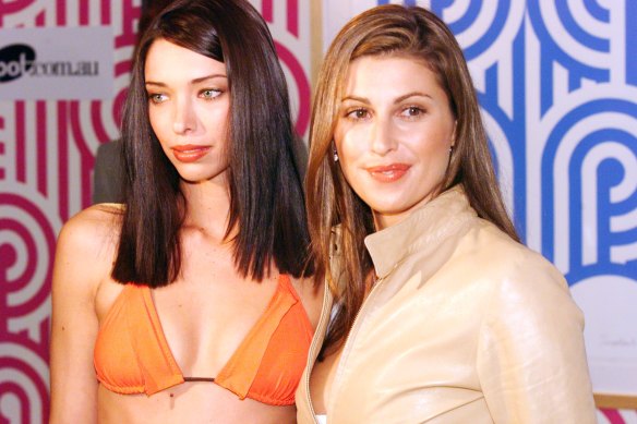 The two former Mrs Packers, Erica Packer and Jodhi Meares, in 2000.
