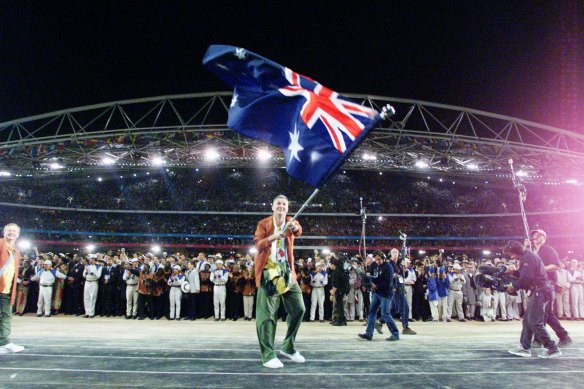 Andrew Gaze was Australia's flag-bearer at the opening ceremony.