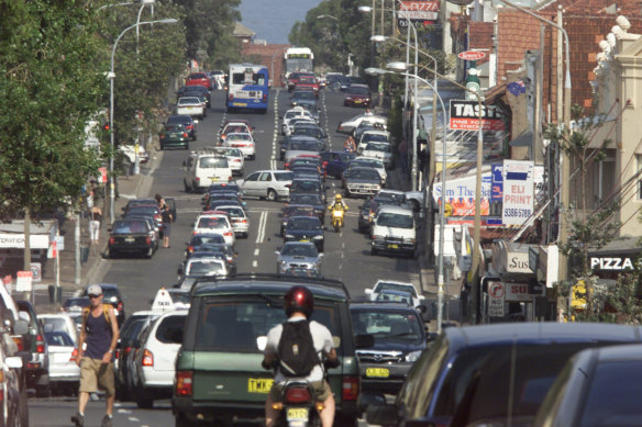 Traffic along Bondi Road. It can easily ruin a fun summers day out.