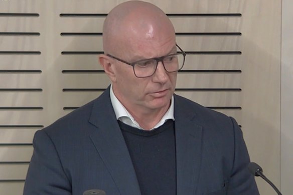 Adam Smith gives evidence at the ICAC on Wednesday.