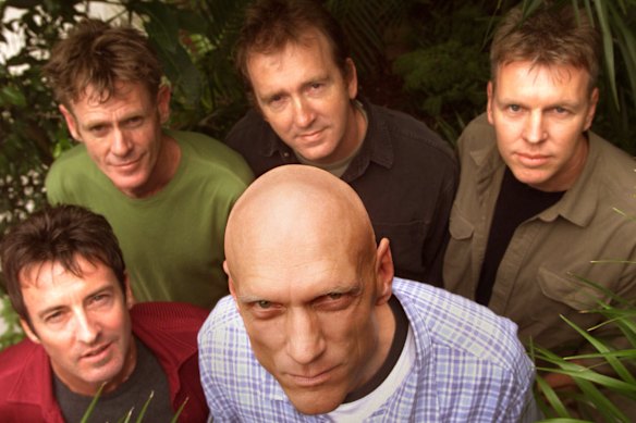 Midnight Oil’s Rob Hirst, Bones Hillman, James Moginie, Martin Rotsey and, front, Peter Garrett.